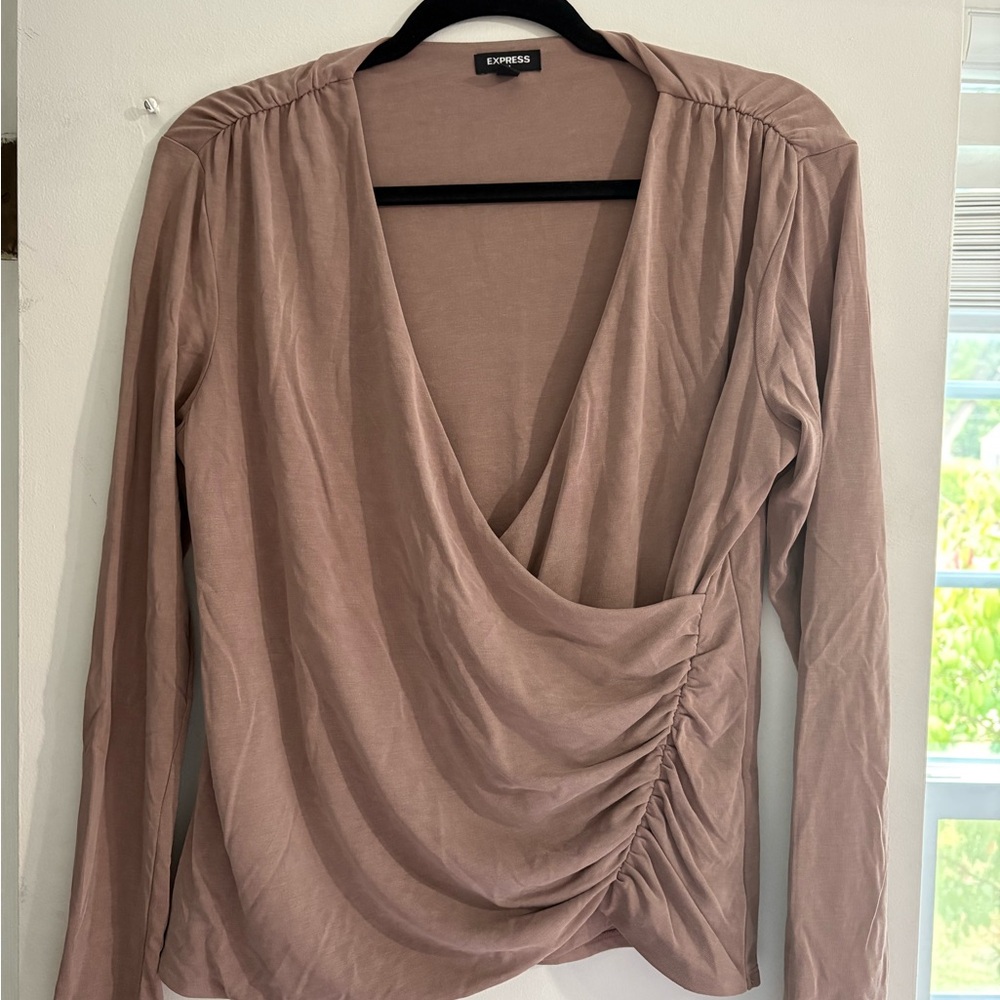 Express Women's Blush Drape Blouse